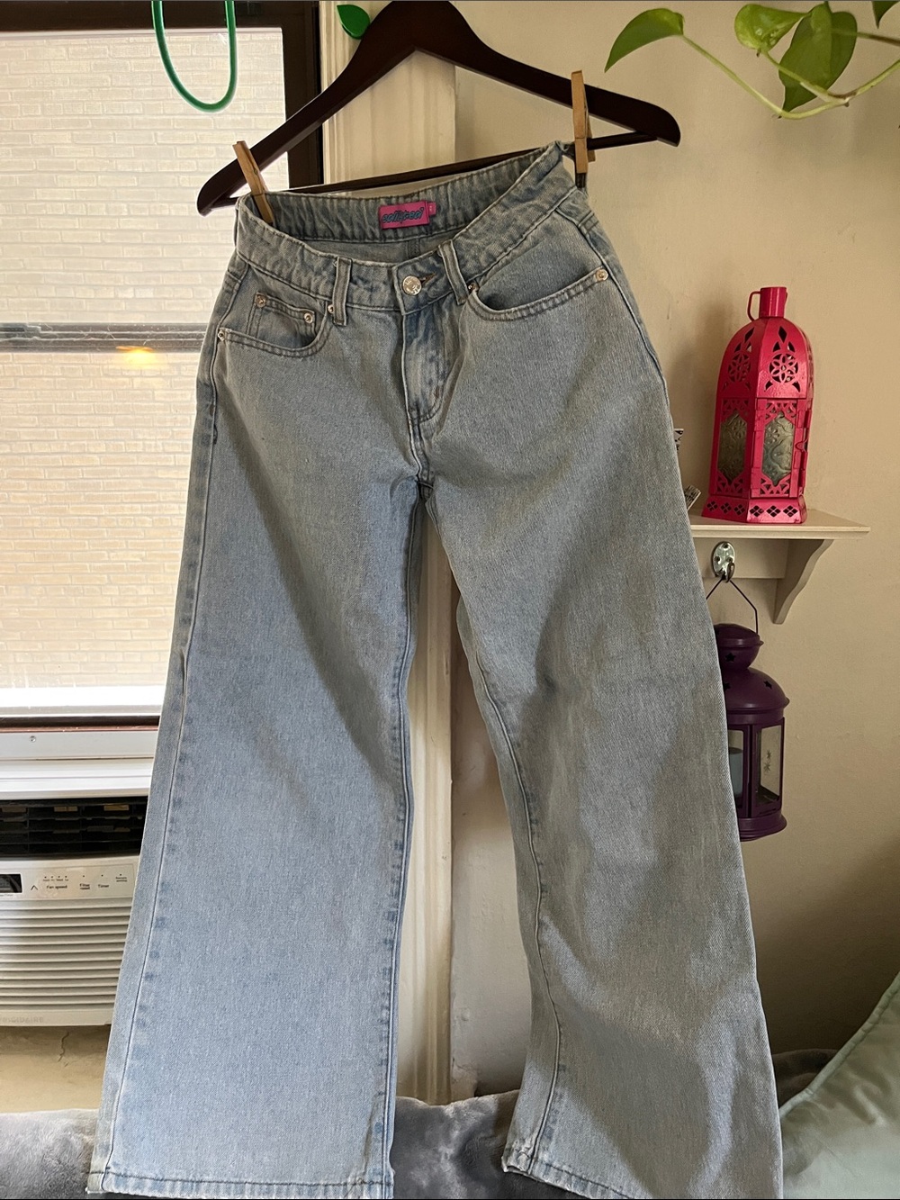 Edikted Wide-Leg Light Blue Denim Jeans